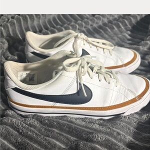 Nike Kids Shoes White and Black with Gold Accent